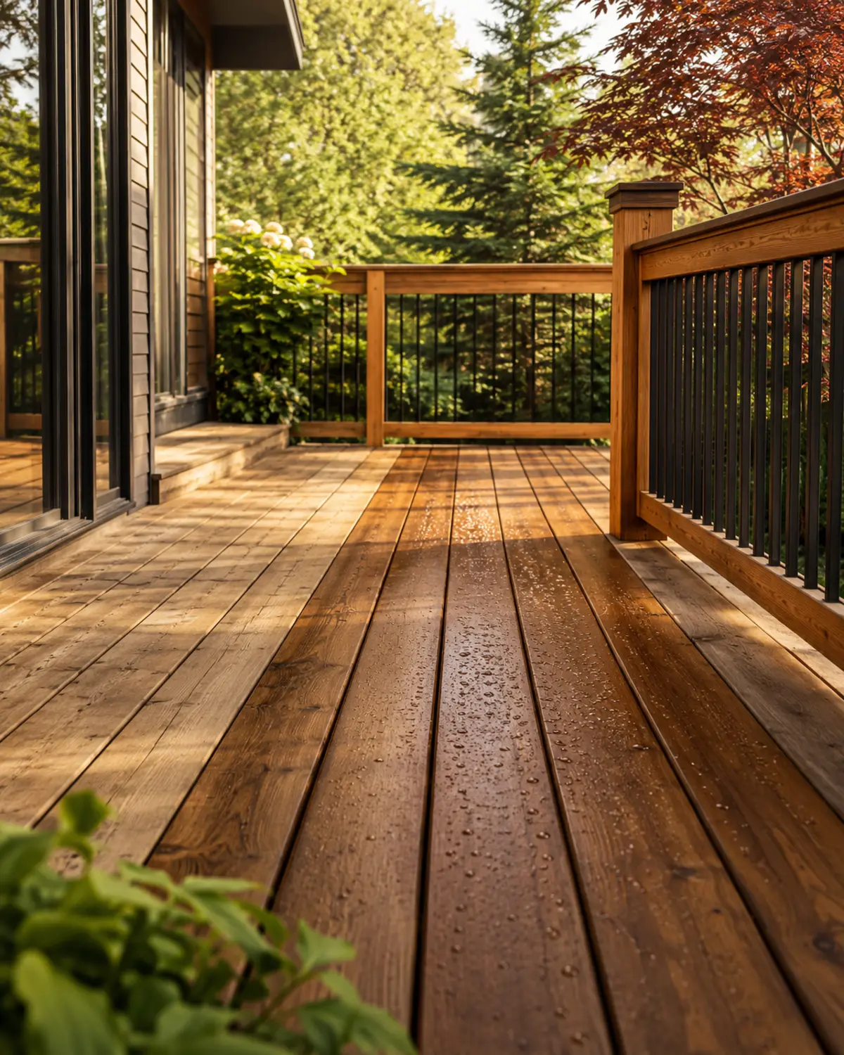 Exterior wood deck protected with GoNano Protek Wood